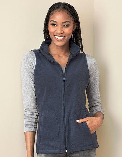 microfleece, väst med tryck och egen logga för företag.